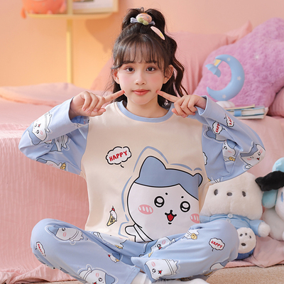 女大童睡衣高端纯棉可爱小八春秋