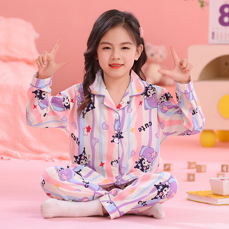 库洛米睡衣儿童小女孩长袖云朵棉