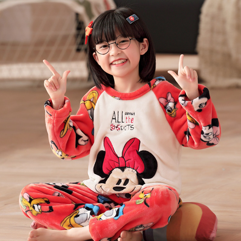 儿童睡衣男女童法兰绒卡通冬季