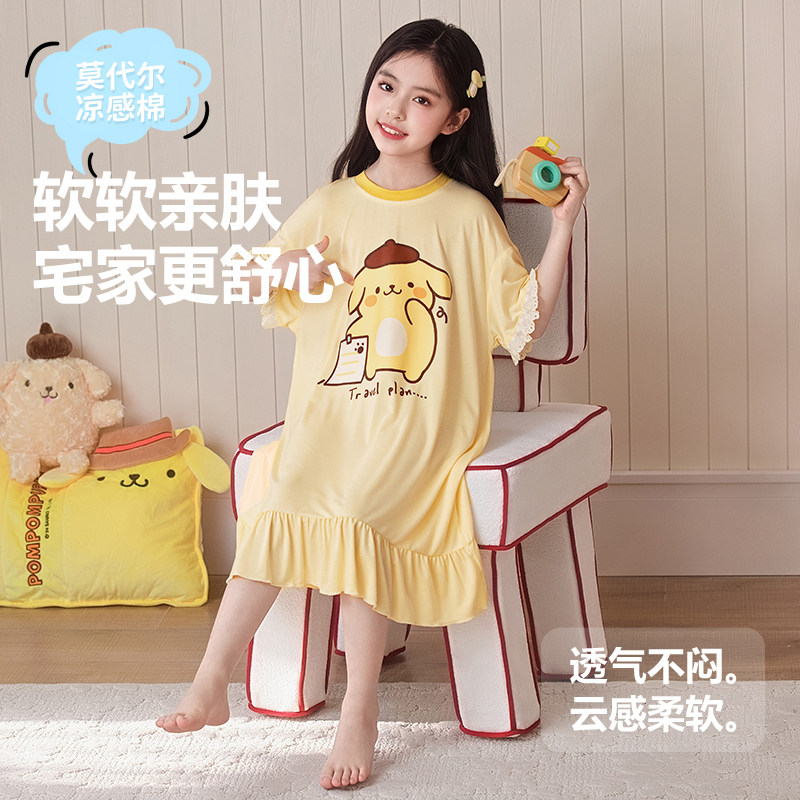女童夏季睡裙可爱帕恰狗短袖薄款