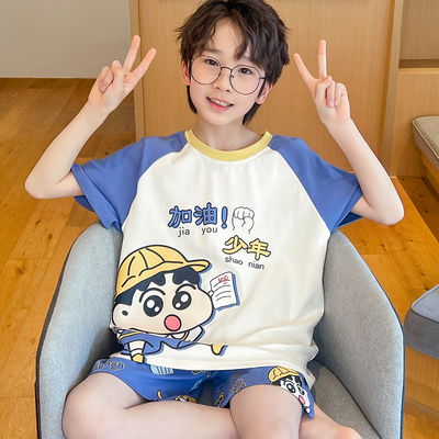 蜡笔小新睡衣儿童男孩短袖薄款