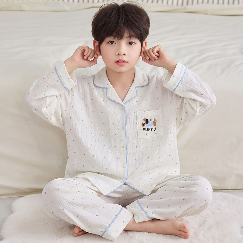 儿童睡衣小男孩长袖高端云朵棉