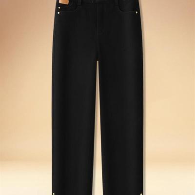 黑色烟管直筒牛仔裤女2025年秋季九分休闲裤弹力高腰梨形身材显瘦