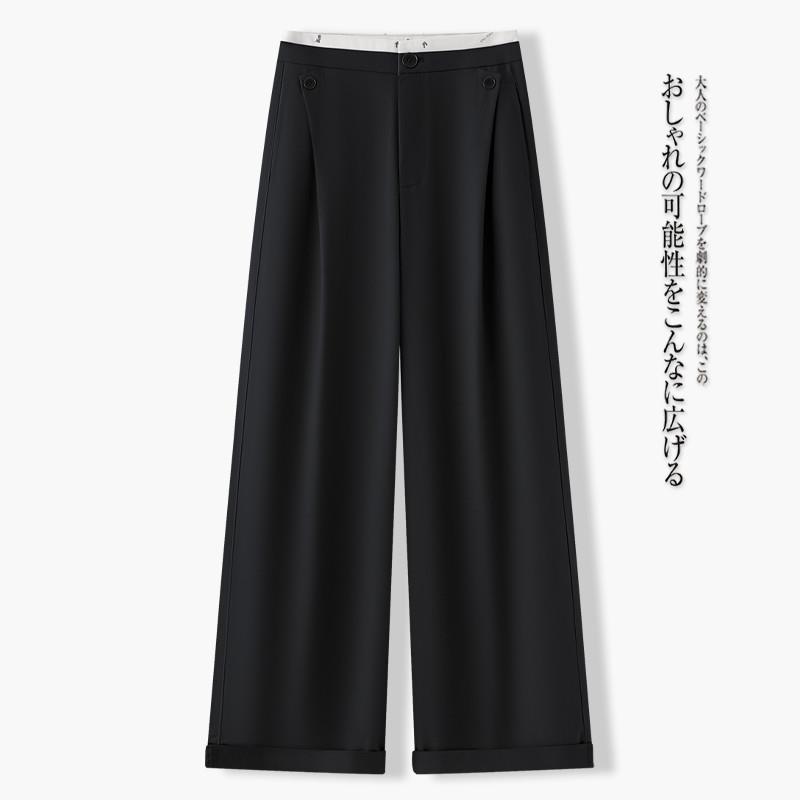 阔腿裤女2025新款夏薄款夏季天宽松女士郑州黑色超好看卡其色裤子