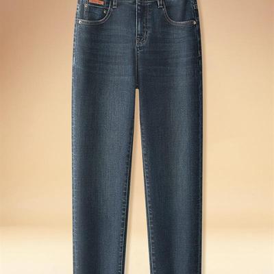 复古蓝烟管牛仔裤女2025秋季新款高腰显瘦气质百搭小直筒裤九分裤