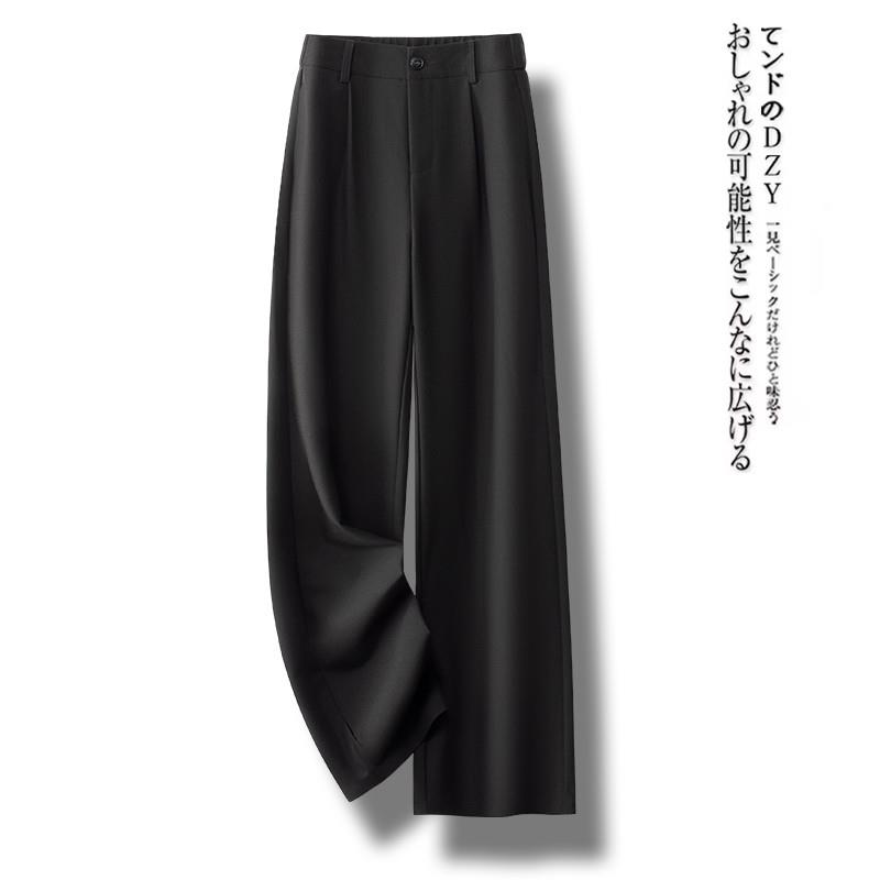 高级感灰色阔腿裤女春秋2025新款九分松紧腰西装裤休闲糯米直筒裤