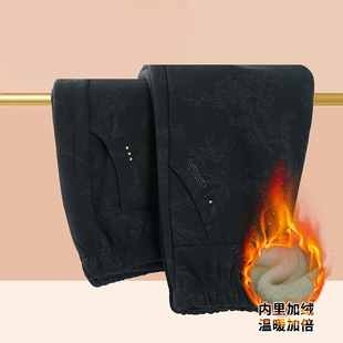 中老年女装加绒长裤冬装老人奶奶高腰加厚保暖裤子老太妈妈休闲裤