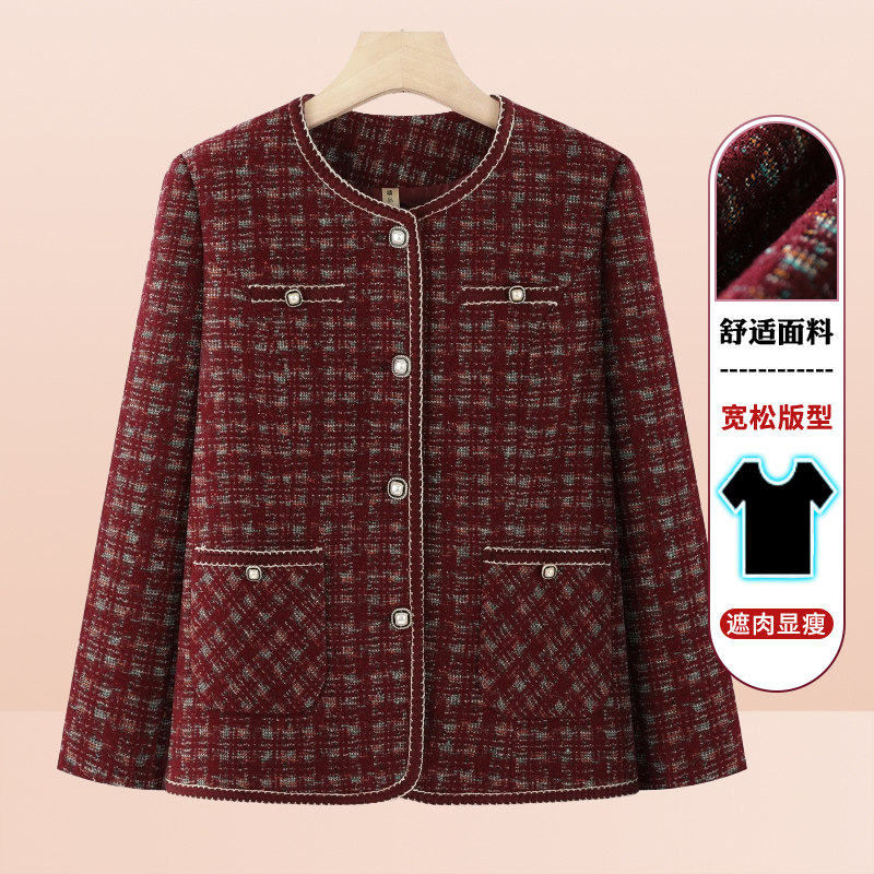 奶奶秋装外套老年人女春秋妈妈新款上衣外衣80岁老人太太短款衣服图片