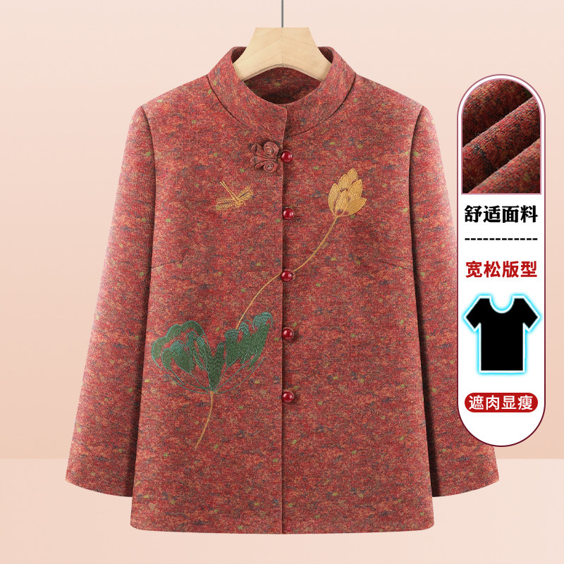 中老年人春秋女装奶奶唐装国风外套老人秋装上衣妈妈新款休闲衣服图片