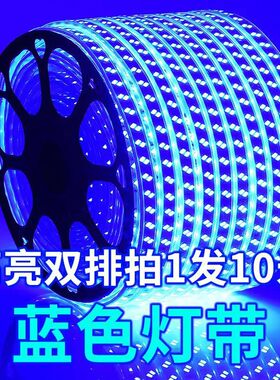 led灯带灯条超亮蓝色LED灯蓝光家用客厅吊顶户外防水灯带氛围灯带