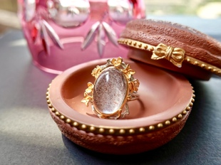 纯天然巴西全净全包裹紫云母水晶戒指意大利进口S925银活口女戒