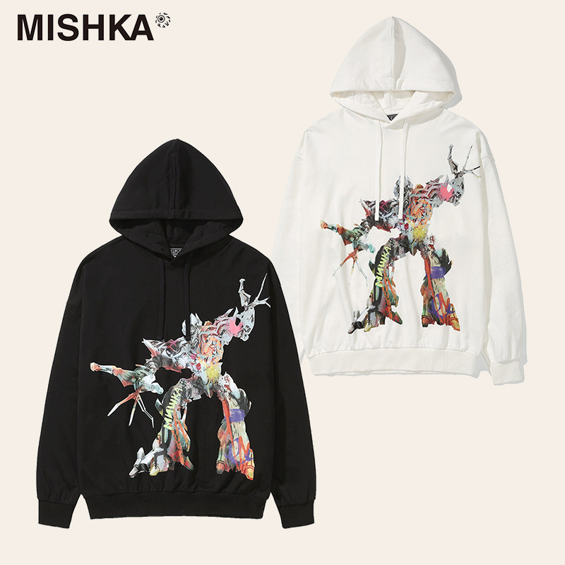 【预估到手99】MISHKA x 变形金刚擎天柱印花长袖套头连帽卫衣