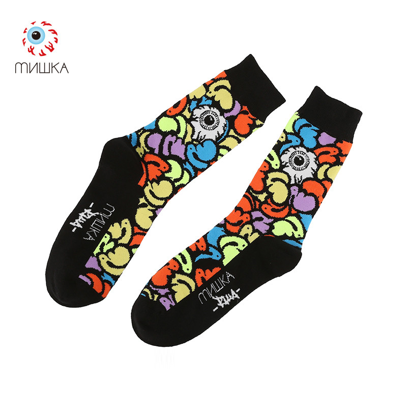 MISHKA X RULA艺术家联名款男女同款无性别高街潮流中筒袜新品 女士内衣/男士内衣/家居服 中筒袜 原图主图