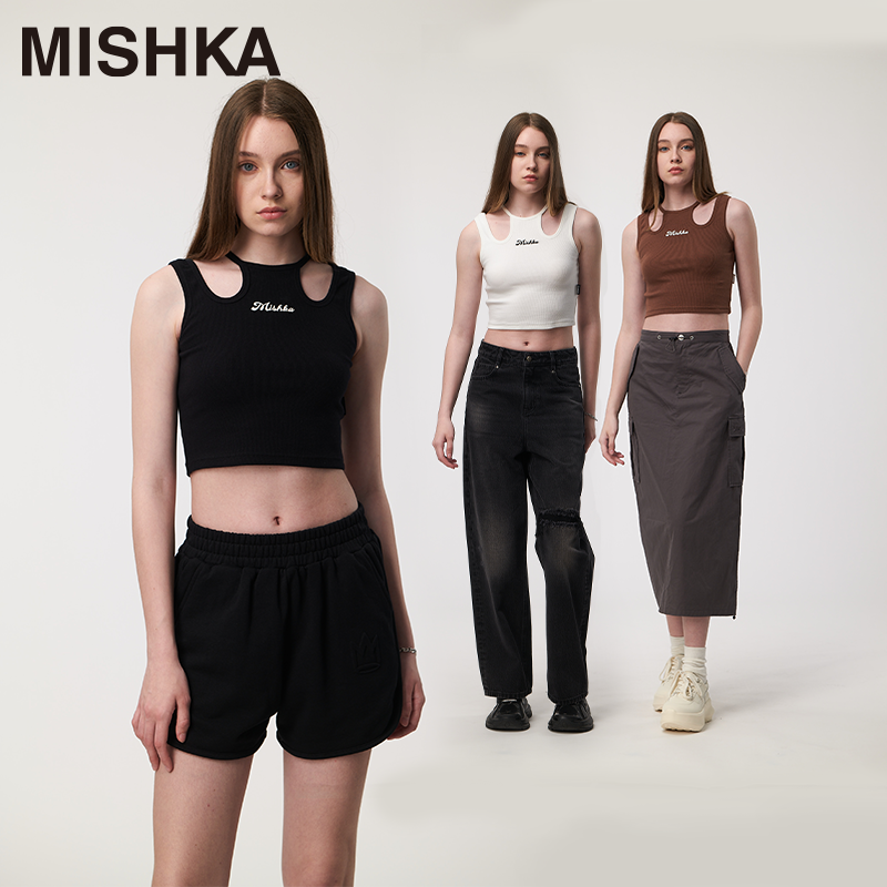 MISHKA美式吊带背心女内搭打底辣妹露腰2024年夏季新款短款修身 女装/女士精品 背心吊带 原图主图