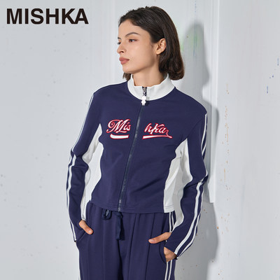 Mishka美式字母贴布绣开衫卫衣