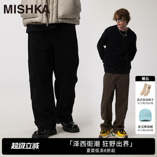 2024秋冬季 子直筒宽松休闲裤 MISHKANYC大眼球美式 春秋男士 工装 裤