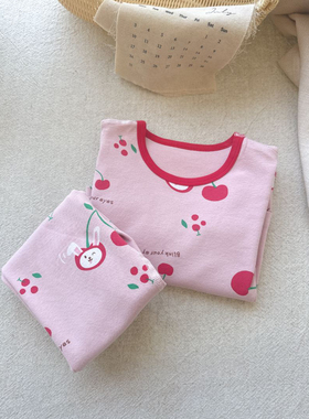 买二送一茁伴男女童修身纯棉无骨A类弹力冬季内衣套装家居服280克