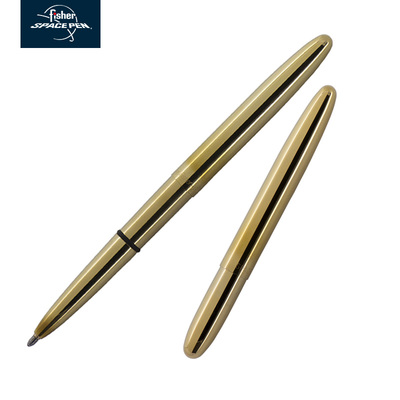 美国FISHER飞梭太空笔Bullet Pen原铜子弹笔抑菌黄铜礼品圆珠笔