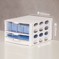 Белый, один большой слой и два маленьких слоя, вмещает папки/сумки формата А4.