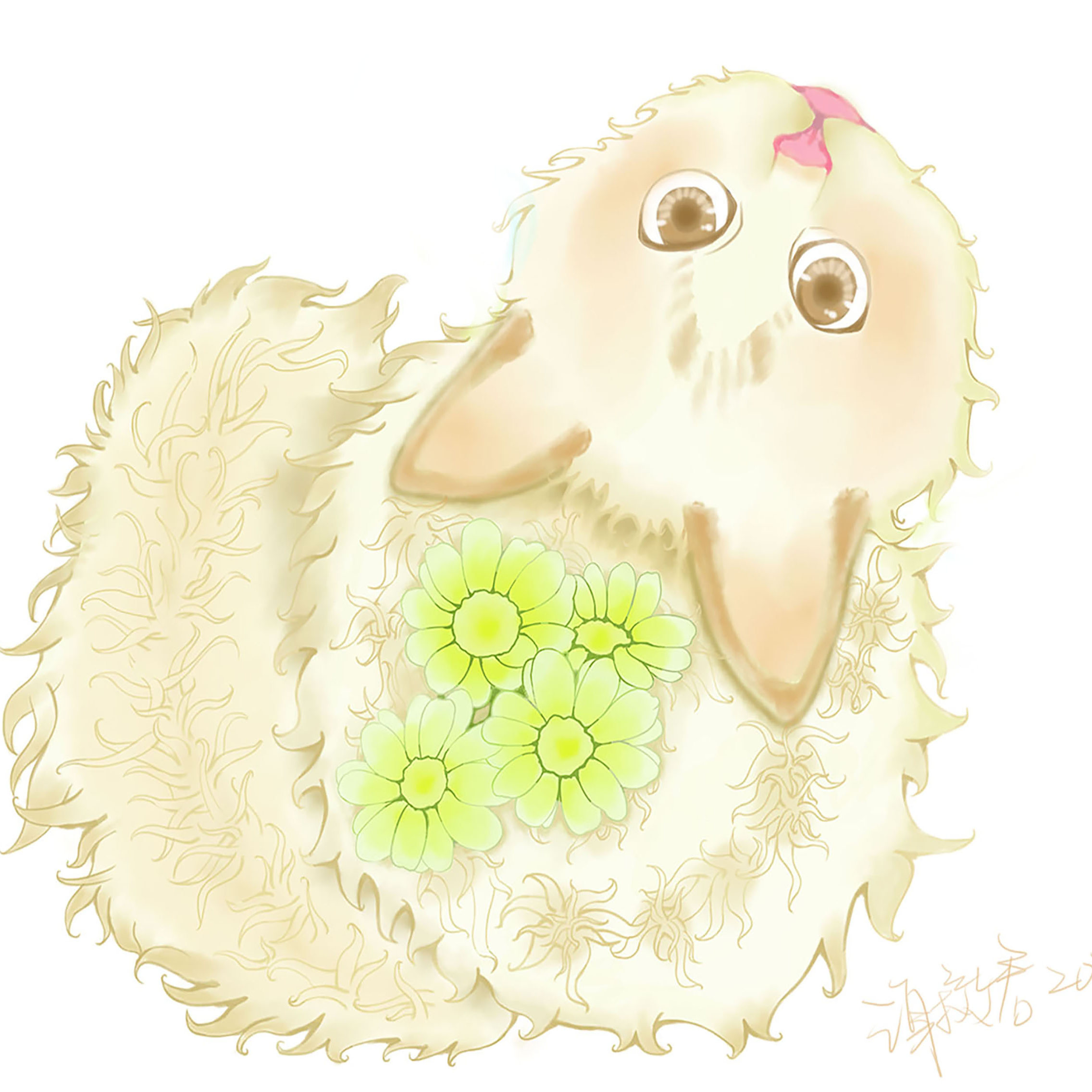 动物猫宠物转手绘设计儿童画美术人物二次元素描线稿卡通动漫植物