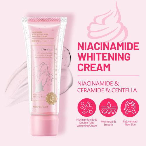 跨境100g烟酰胺提亮滋润双管身体乳品牌现货工厂body lotion