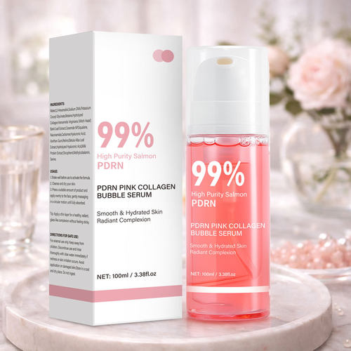 跨境三文鱼粉红胶原白泡沫精华100ml 中性包装PDRN  Bubble Serum