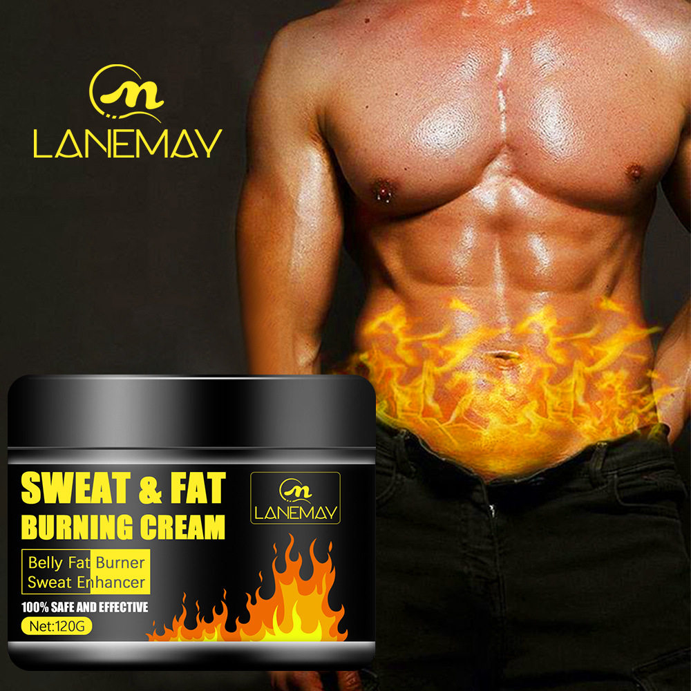 跨境 男女纤体霜Hemp Slimming Hot Gel发热健身腹肌健亮霜按摩膏