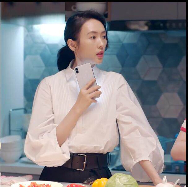 心居童瑶顾清俞明星同白款衬衫女韩版灯笼袖衬衣上衣潮打底衫