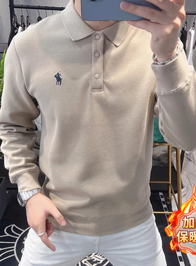 美式polo卫衣男秋季潮牌潮流翻领休闲欧洲站男士长袖上衣秋冬内搭