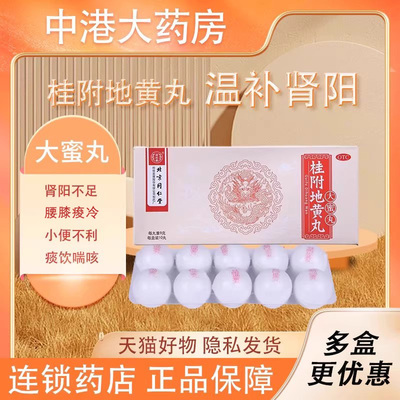 【同仁堂】桂附地黄丸9g*10丸/盒北京同仁堂正品肾阳虚温补肾阳尿频肾阳不足补肾