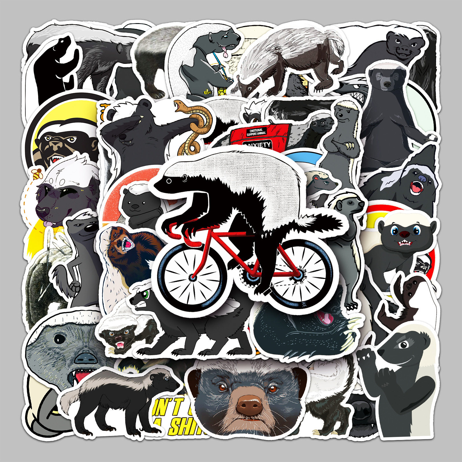 50张平头哥动物卡通行李箱贴纸防水涂鸦贴纸滑板电脑平板卡通装饰