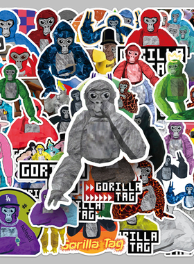 50张Gorilla Tag Monke贴纸搞笑大猩猩游戏防水装饰水杯手机贴纸