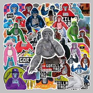 50张Gorilla Tag Monke贴纸搞笑大猩猩游戏防水装饰水杯手机贴纸