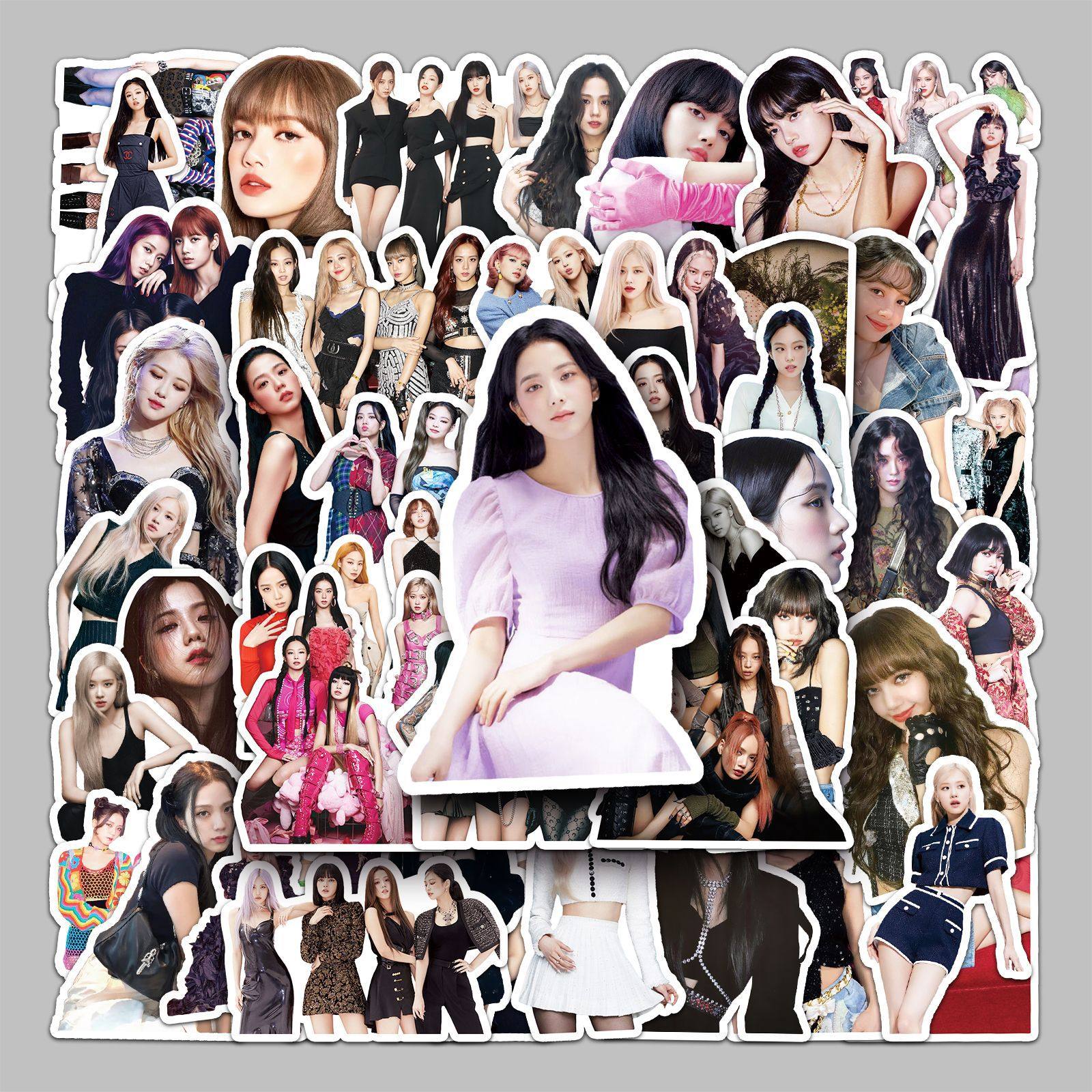 50张blackpink潮流明星行李箱贴纸防水涂鸦贴纸滑板车电脑平板卡