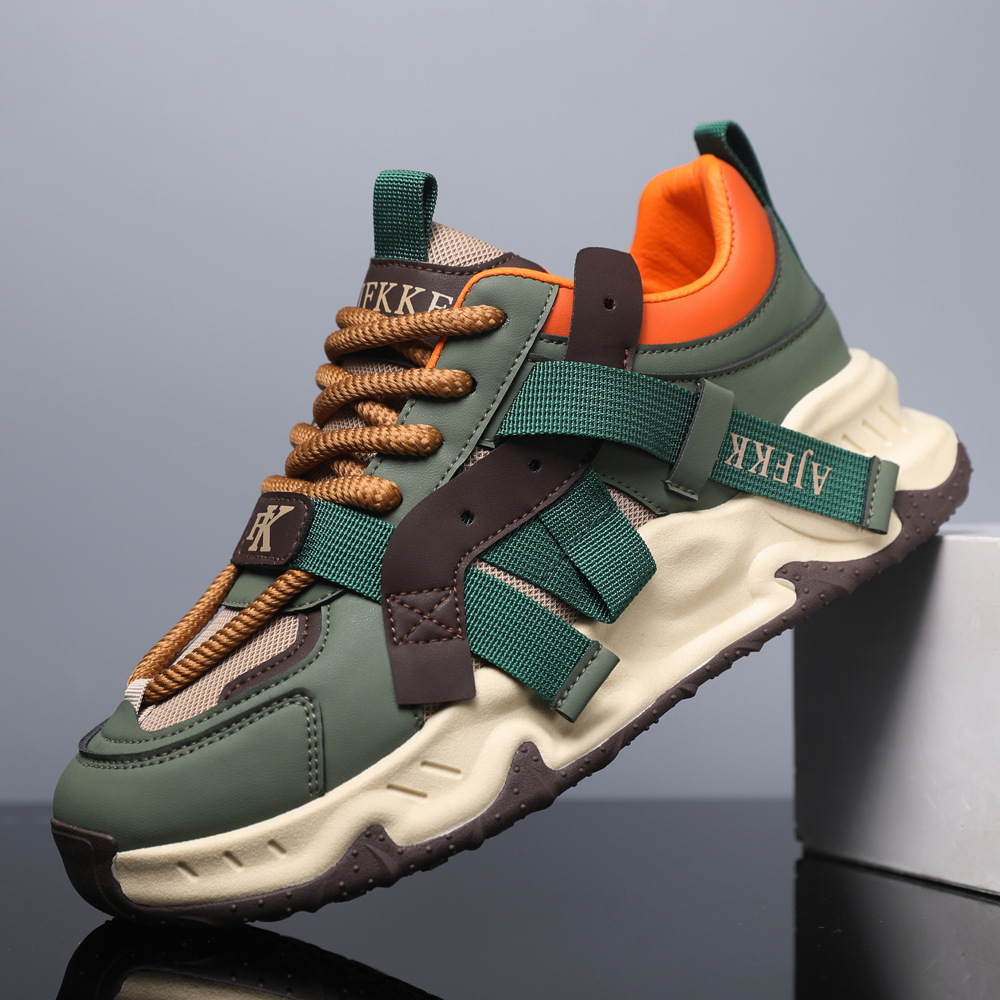 运动鞋男款春季时尚鞋子男厚底增高老爹鞋潮韩版百搭男鞋透气增高