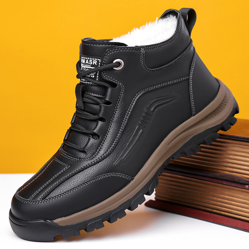跨境高帮棉鞋男2025冬季新款加厚绒保暖户外防滑休闲雪地靴东北鞋