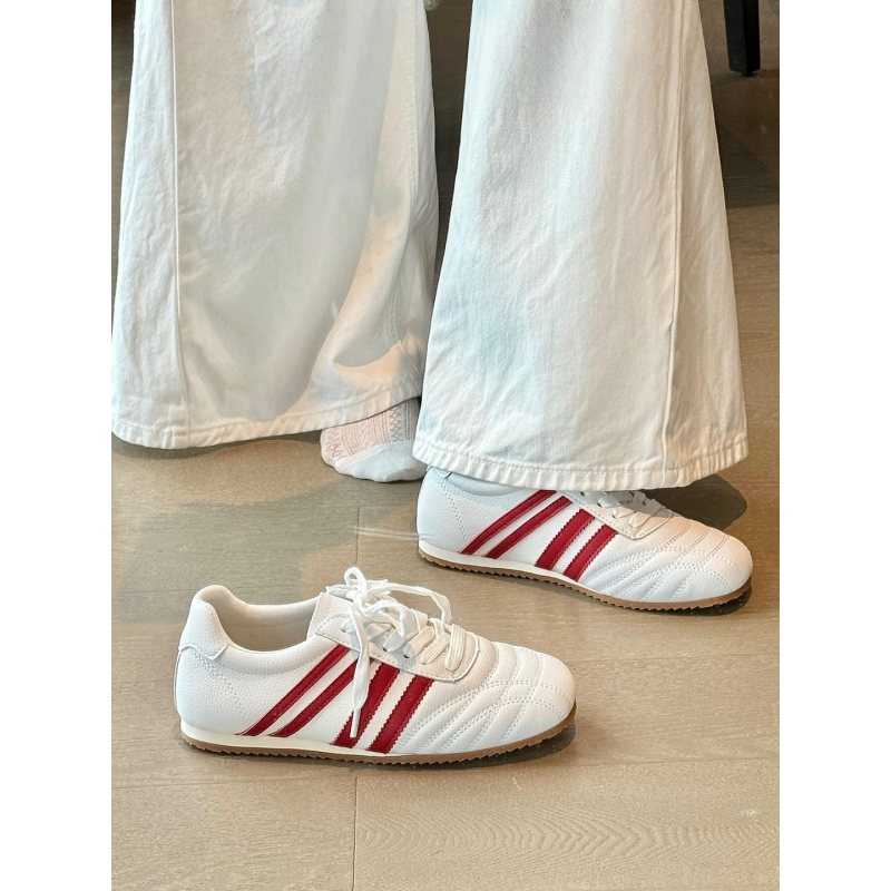 韩版内增高真皮德训鞋女新款白色百搭小白鞋休闲运动跑步阿甘鞋子