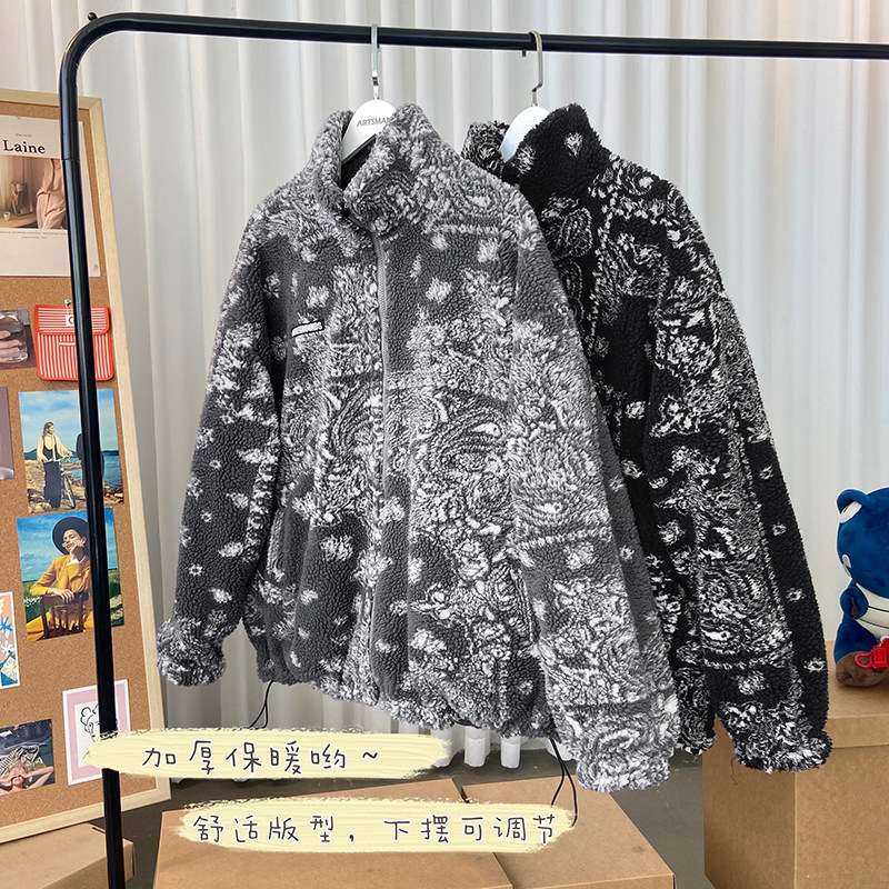 A432-1-HY06P120控158冬季腰果花棉衣羊羔毛棉袄男女情侣,男装棉衣,星座518-1（原A432-1）