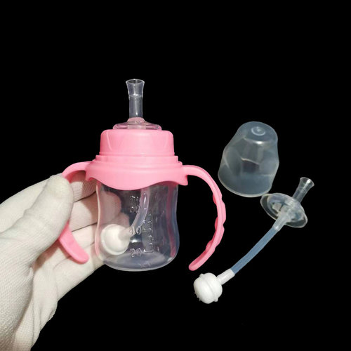 新生儿迷你奶瓶带手柄吸管60ml