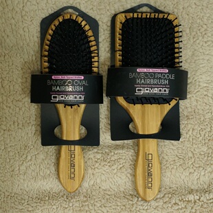 美国 Giovanni乔凡尼 竹柄椭圆/扁平按摩发梳 男女通用 柔顺秀发