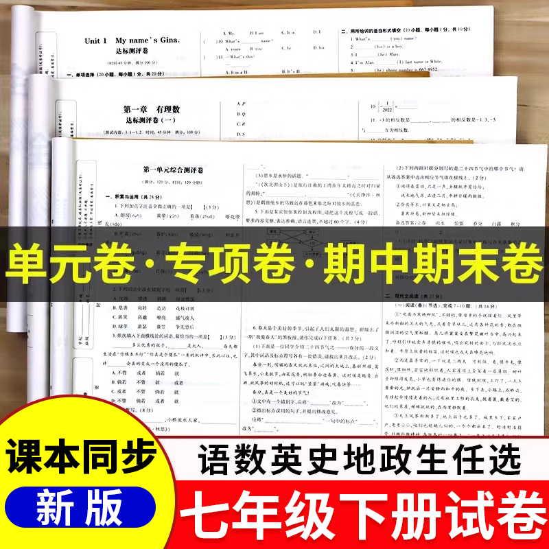 七年级下册单元同步试卷全套7册
