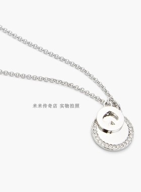 圆盘桃心短款锁骨链Spot The Spade Pave Charm Pendant Necklace
