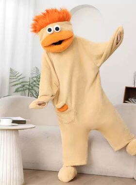 丑萌趣味大嘴怪连体睡衣连帽丑鱼睡袍加绒保暖学生党抽象搞怪冬季