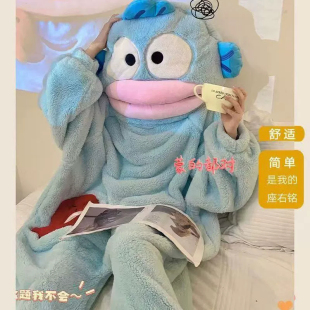 丑鱼连体睡衣女加厚冬季卡通抽象奇葩搞怪情侣睡袍搞笑沙雕小丑鱼