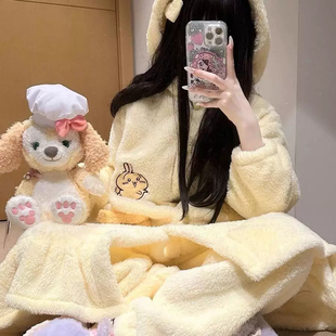 chiikawa睡衣女款冬季可爱乌萨奇吉伊卡哇小八睡袍套装家居服冬天