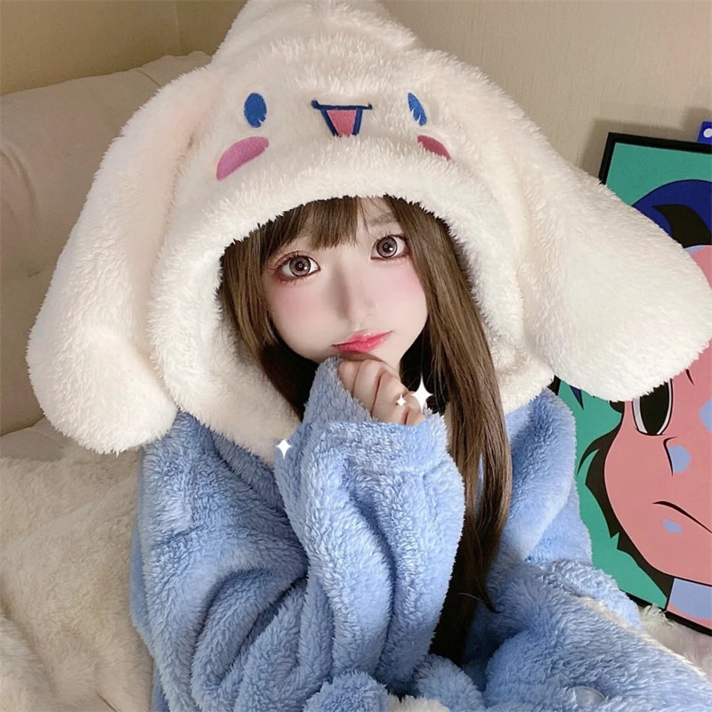 玉桂狗睡衣女2026年新款珊瑚绒睡袍秋冬季可爱卡通动物浴袍睡衣裙图片