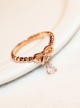 日系大牌水滴形饰品网开口戒指