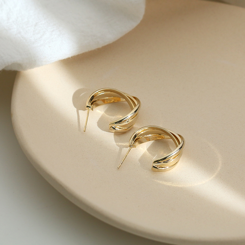 银针防过敏复古港风耳环