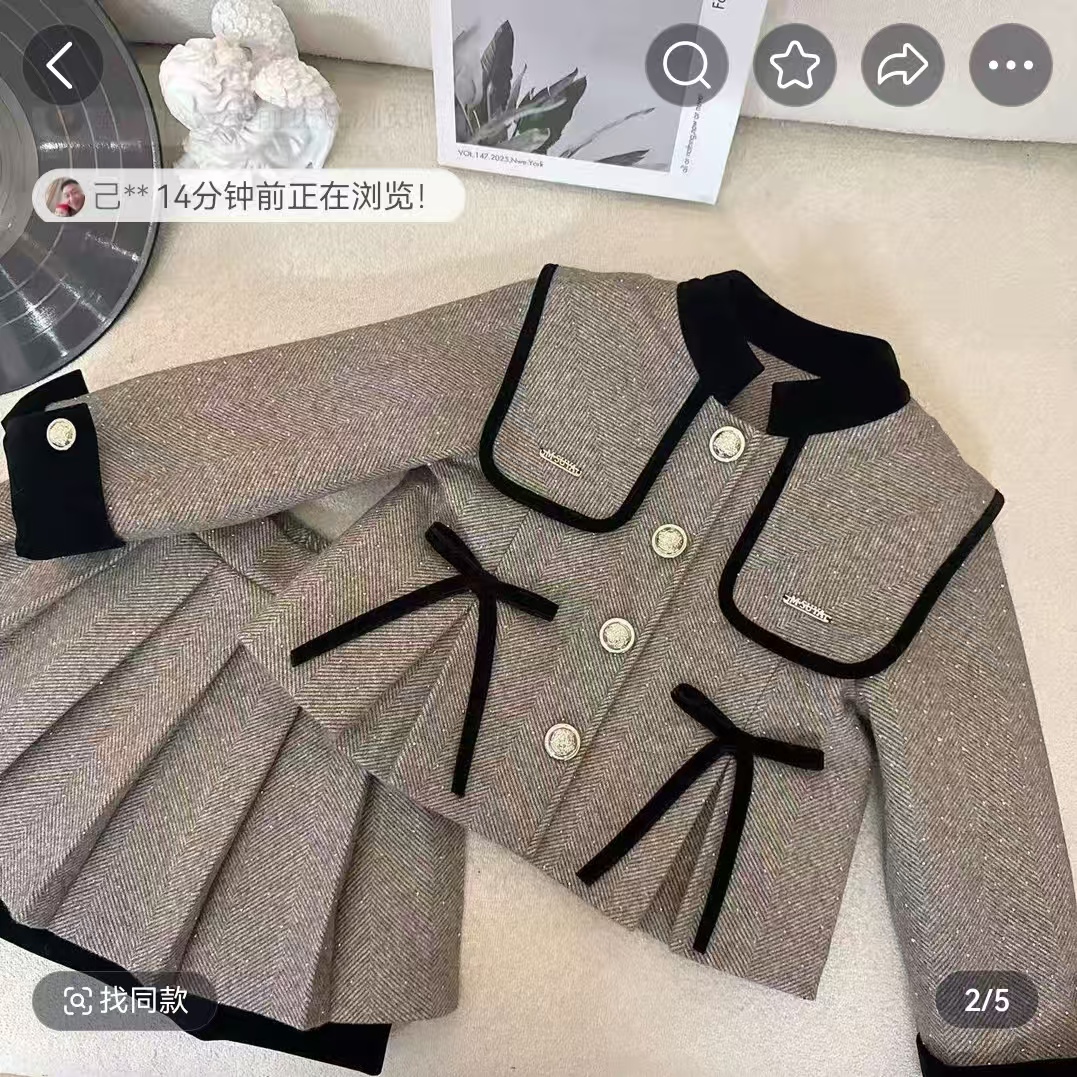 女童洋气时髦套装2025童装