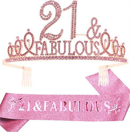 21st birthday gifts for girl 21st birthday tiara and sash pi